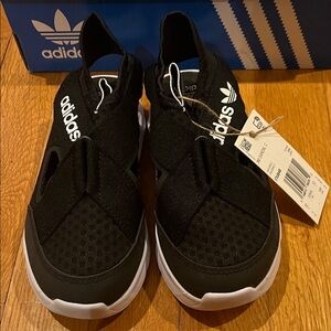 Adidas Black and White Slip-On Shoes